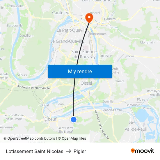Lotissement Saint Nicolas to Pigier map