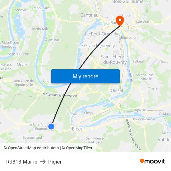 Rd313 Mairie to Pigier map