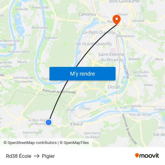 Rd38 École to Pigier map