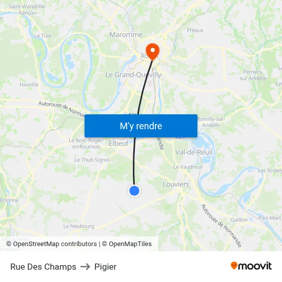 Rue Des Champs to Pigier map