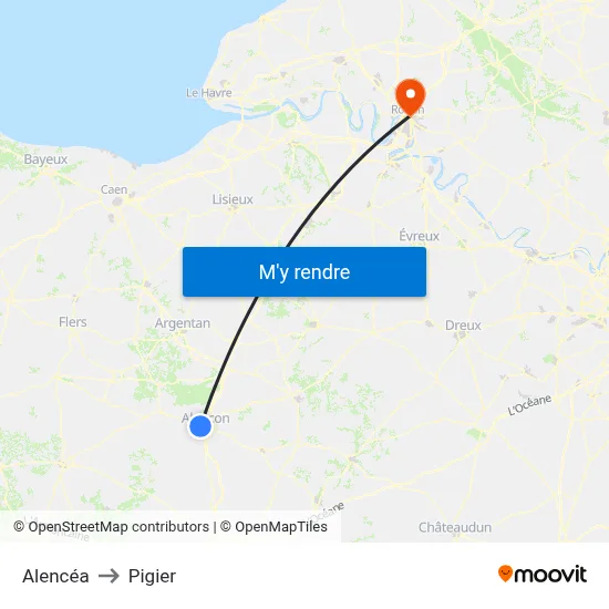 Alencéa to Pigier map