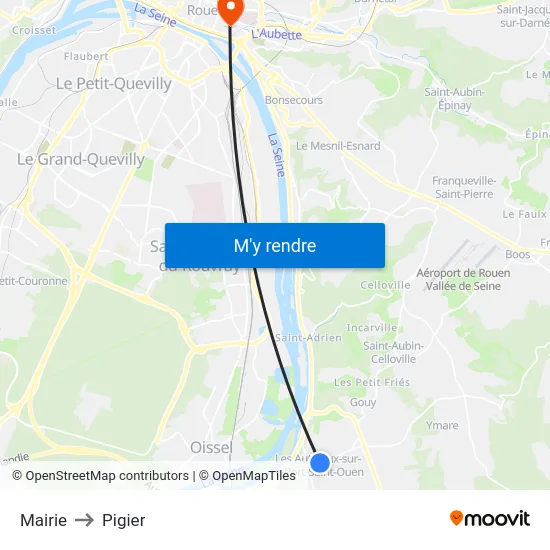 Mairie to Pigier map