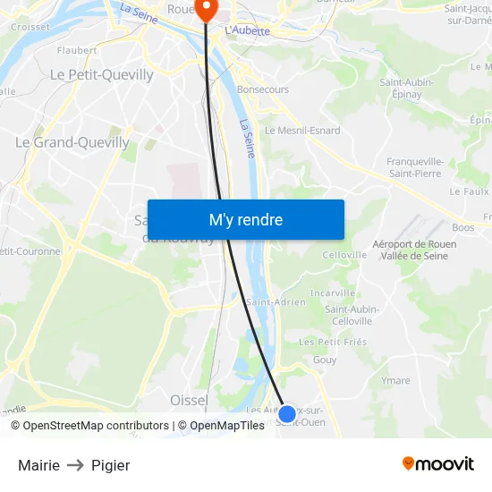 Mairie to Pigier map