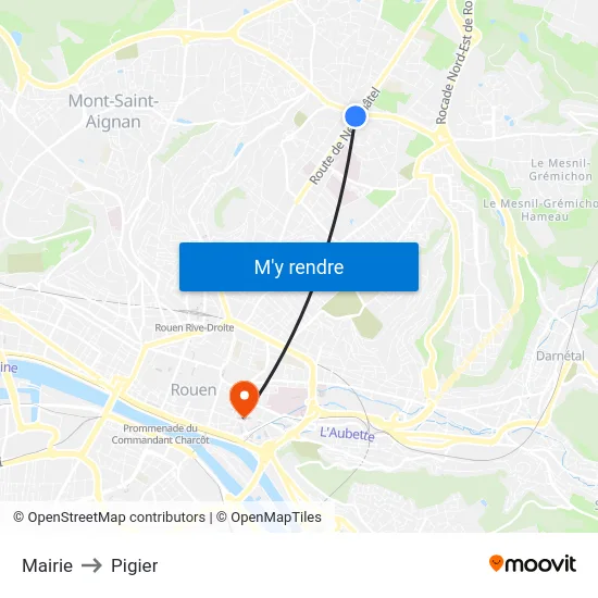 Mairie to Pigier map