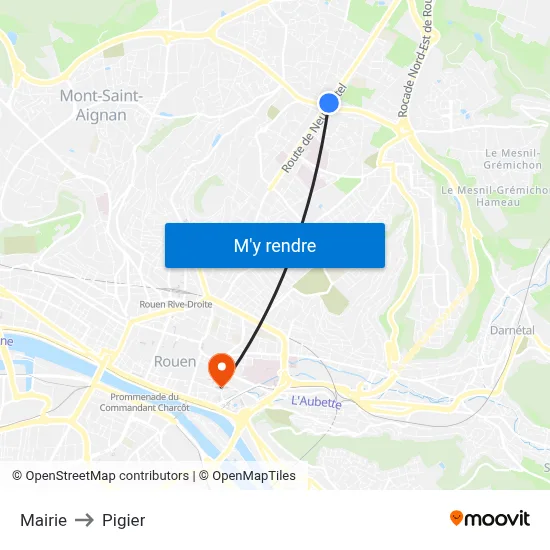 Mairie to Pigier map