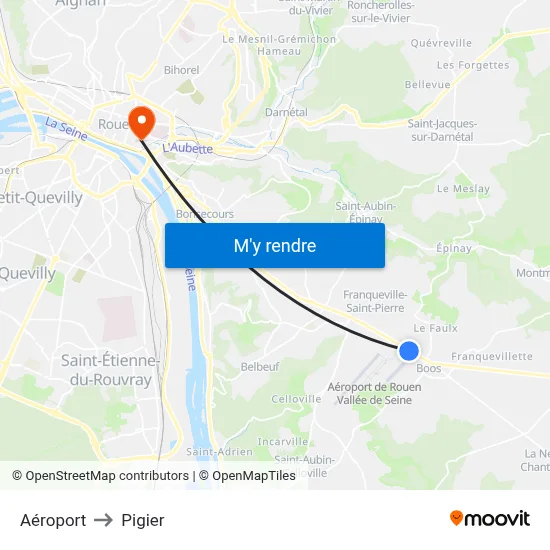 Aéroport to Pigier map