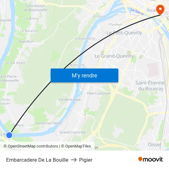 Embarcadere De La Bouille to Pigier map