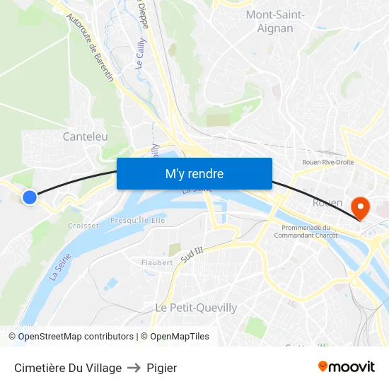 Cimetière Du Village to Pigier map