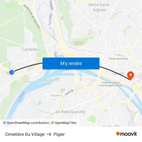 Cimetière Du Village to Pigier map