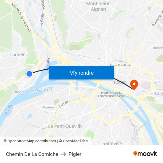 Chemin De La Corniche to Pigier map