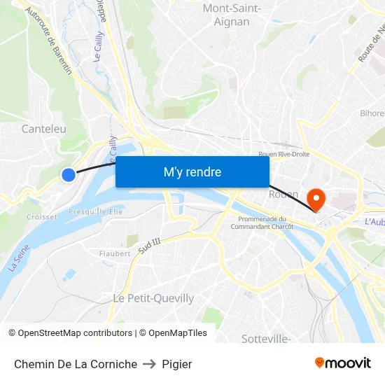 Chemin De La Corniche to Pigier map
