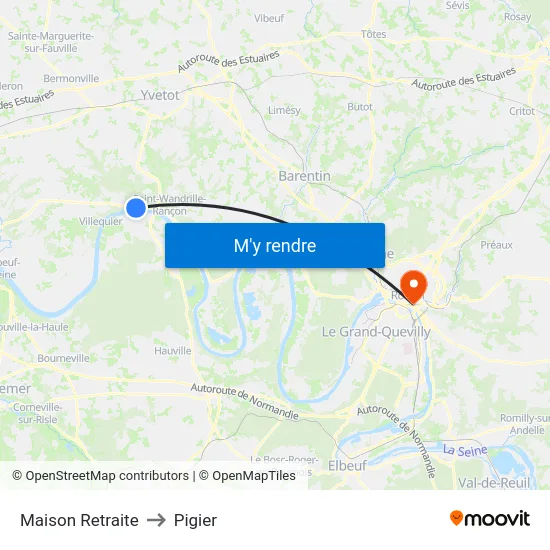 Maison Retraite to Pigier map