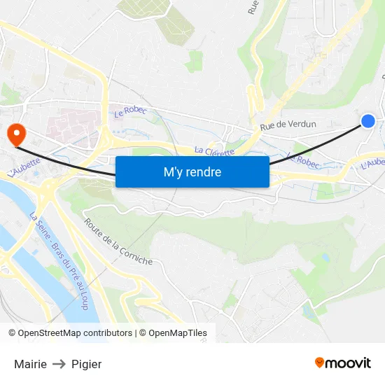 Mairie to Pigier map