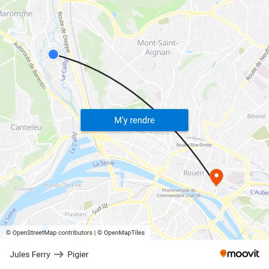 Jules Ferry to Pigier map