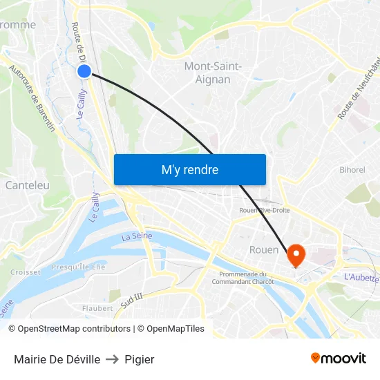 Mairie De Déville to Pigier map