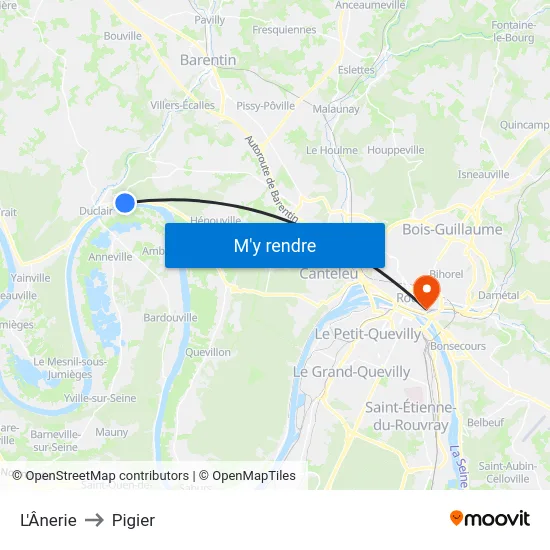 L'Ânerie to Pigier map