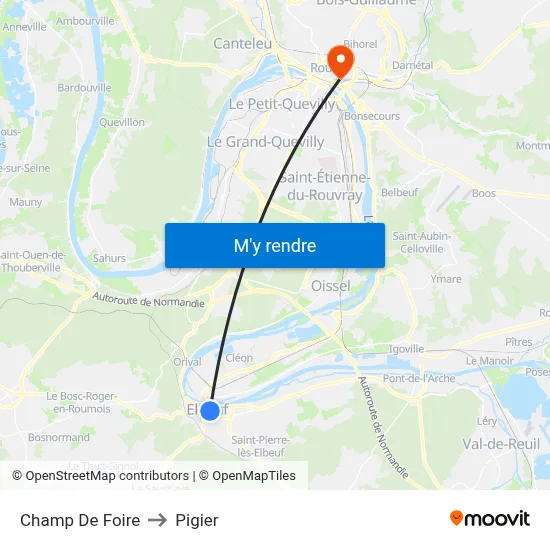 Champ De Foire to Pigier map