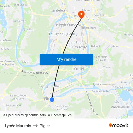 Lycée Maurois to Pigier map