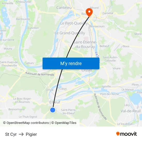 St Cyr to Pigier map