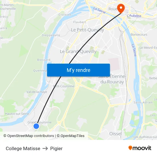 College Matisse to Pigier map