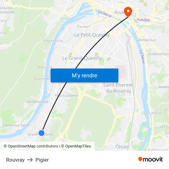 Rouvray to Pigier map
