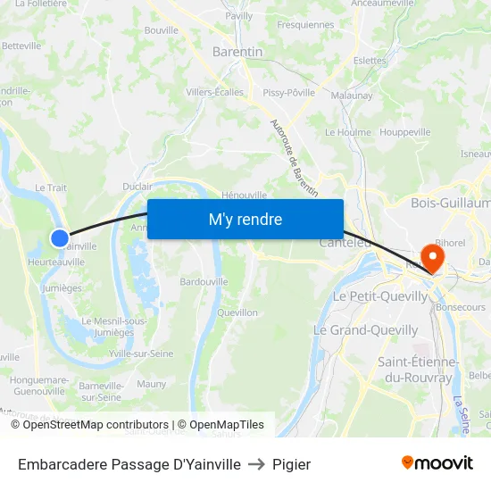 Embarcadere Passage D'Yainville to Pigier map