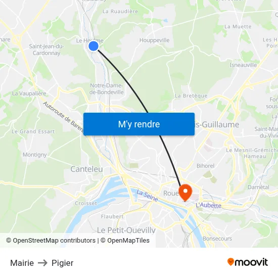 Mairie to Pigier map