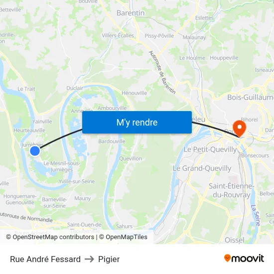 Rue André Fessard to Pigier map