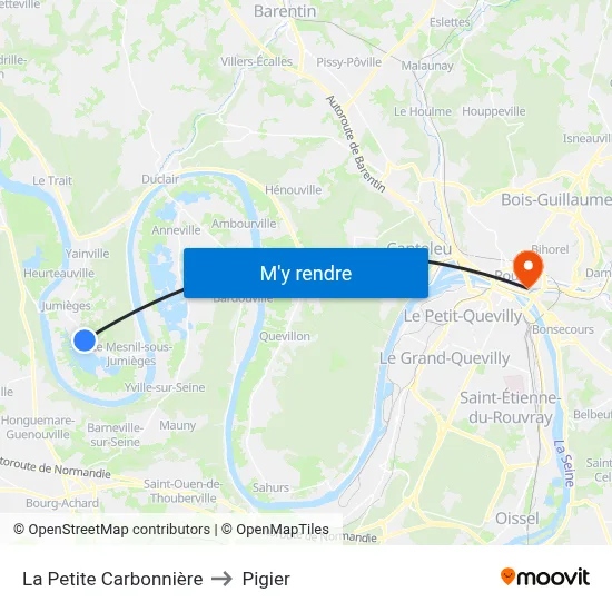 La Petite Carbonniere to Pigier map