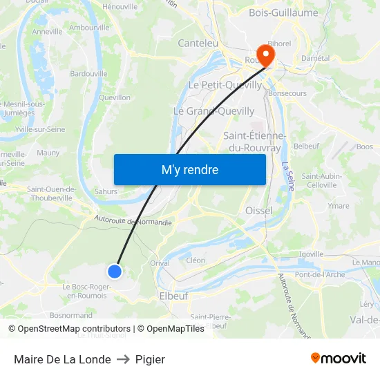 Maire De La Londe to Pigier map
