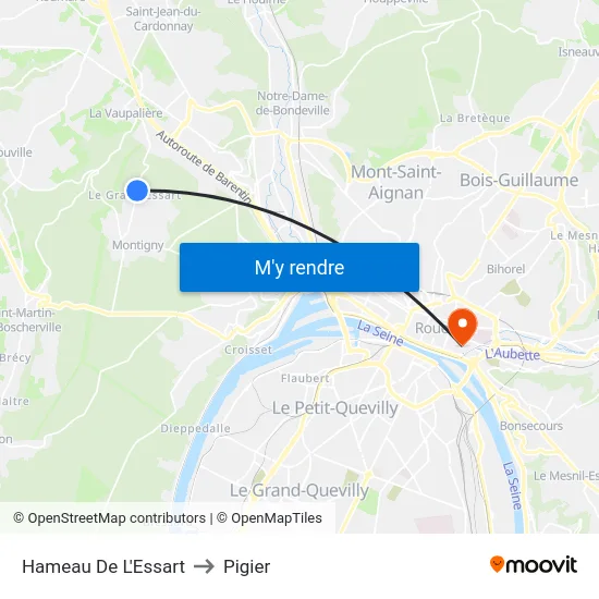 Hameau De L'Essart to Pigier map