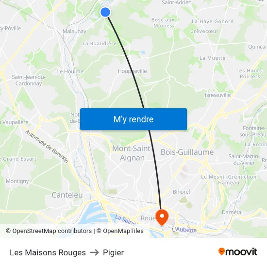 Les Maisons Rouges to Pigier map