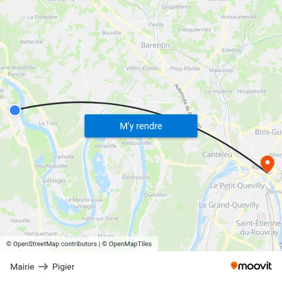 Mairie to Pigier map