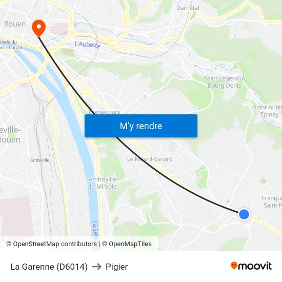 La Garenne (D6014) to Pigier map
