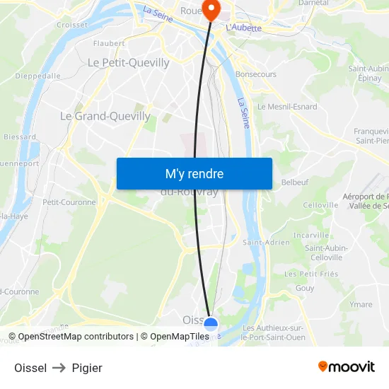 Oissel to Pigier map