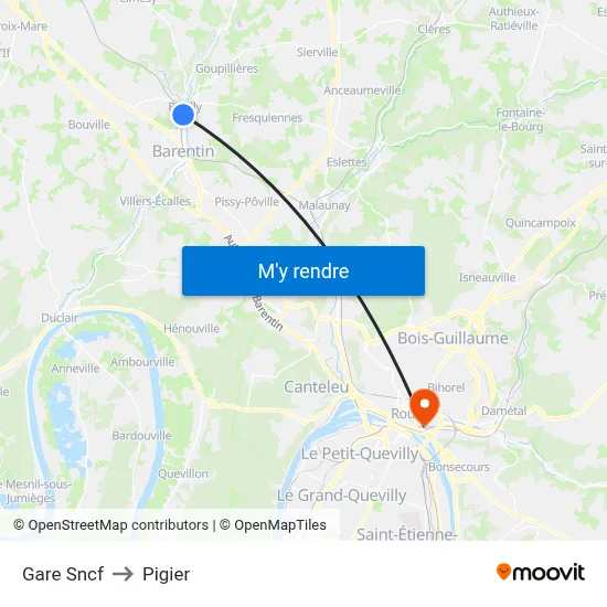 Gare Sncf to Pigier map