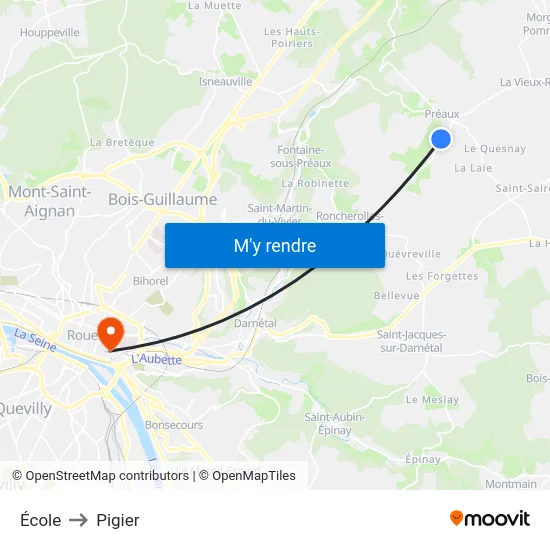 École to Pigier map