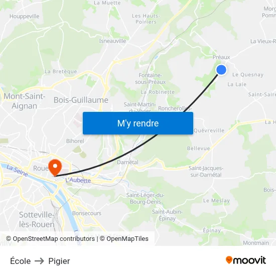École to Pigier map