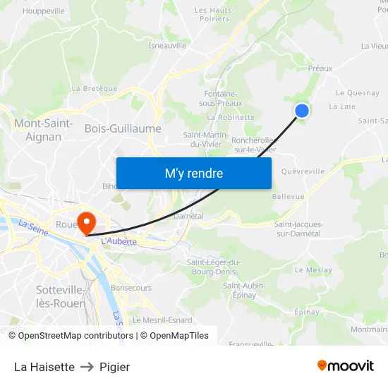 La Haisette to Pigier map