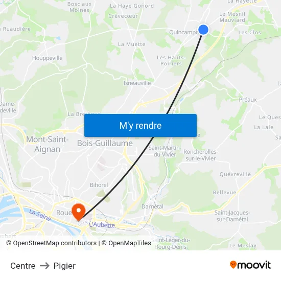 Centre to Pigier map