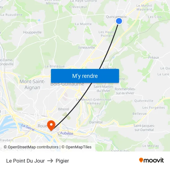 Le Point Du Jour to Pigier map