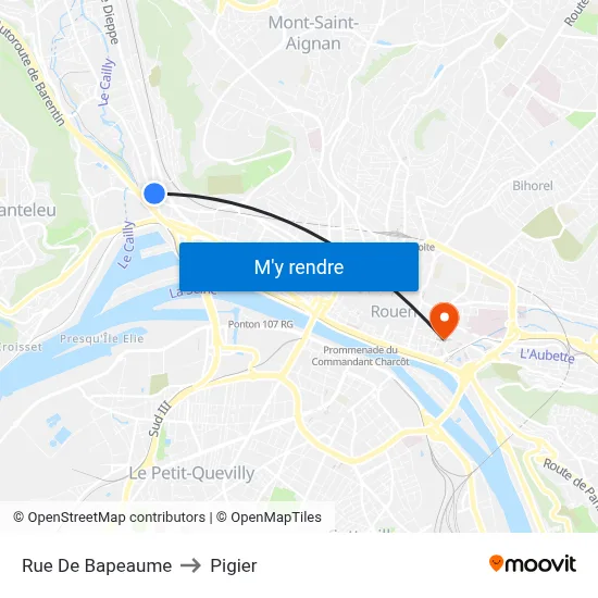 Rue De Bapeaume to Pigier map