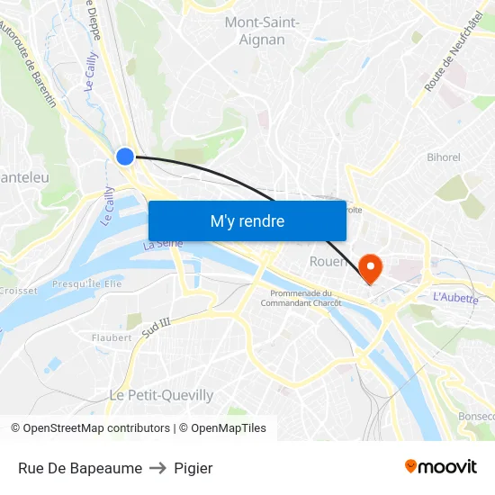 Rue De Bapeaume to Pigier map