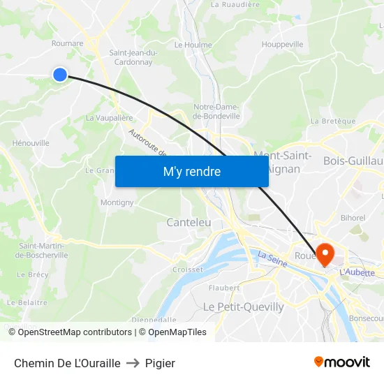 Chemin De L'Ouraille to Pigier map