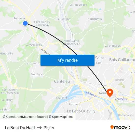 Le Bout Du Haut to Pigier map