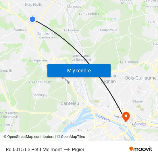 Rd 6015 Le Petit Melmont to Pigier map