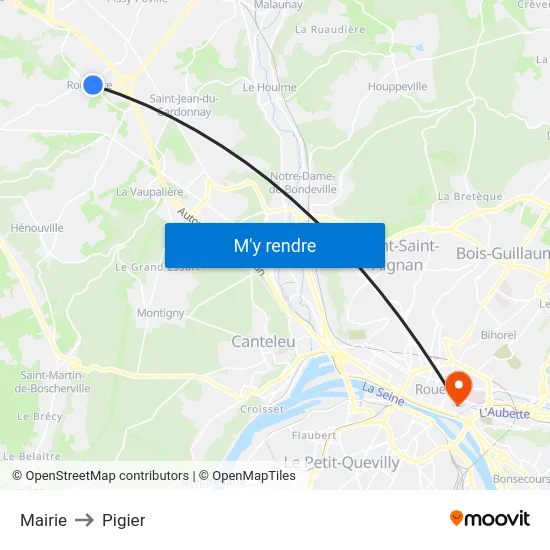 Mairie to Pigier map