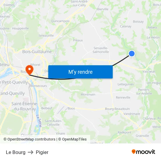 Le Bourg to Pigier map