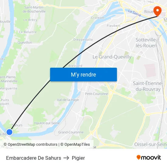 Embarcadere De Sahurs to Pigier map
