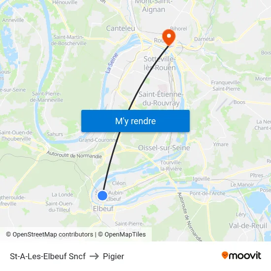 St-A-Les-Elbeuf Sncf to Pigier map
